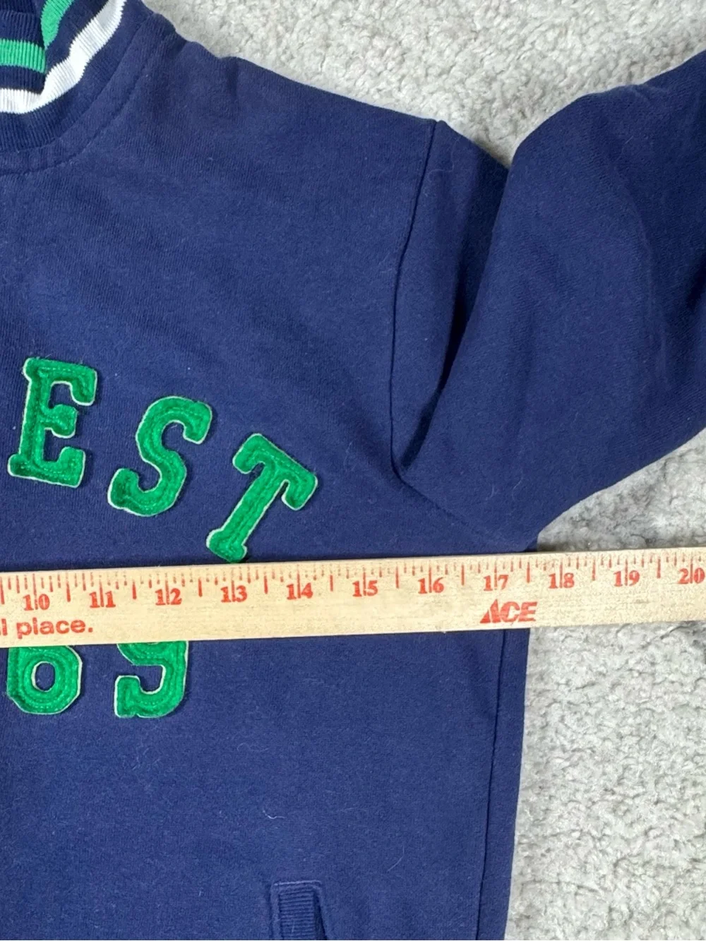 GAP Kids Navy Zip-Up Bomber Jacket with Green Lettering